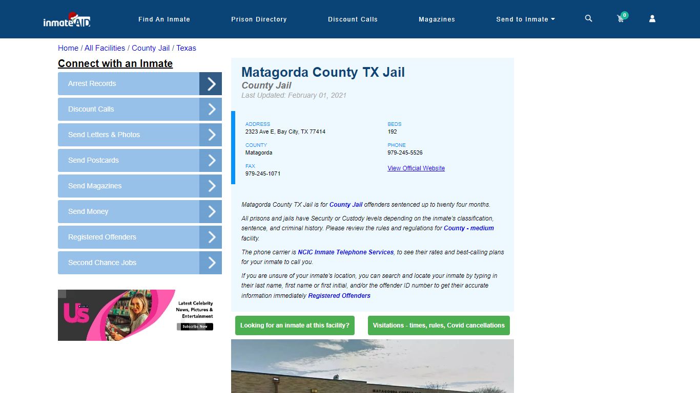 Matagorda County TX Jail - Inmate Locator - Bay City, TX